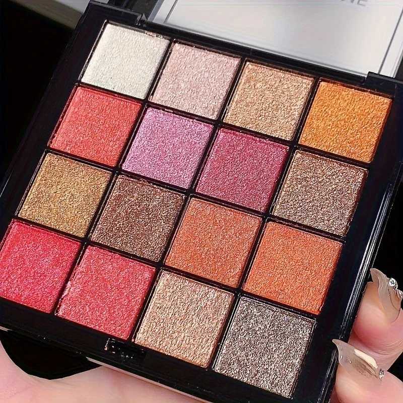 16 Earth Tone Eyeshadow Palette Matte Pearl Shimmer Milk Tea Color Mermaid Orange Natural Nude Makeup Palette for All Skin TypesXJ251027