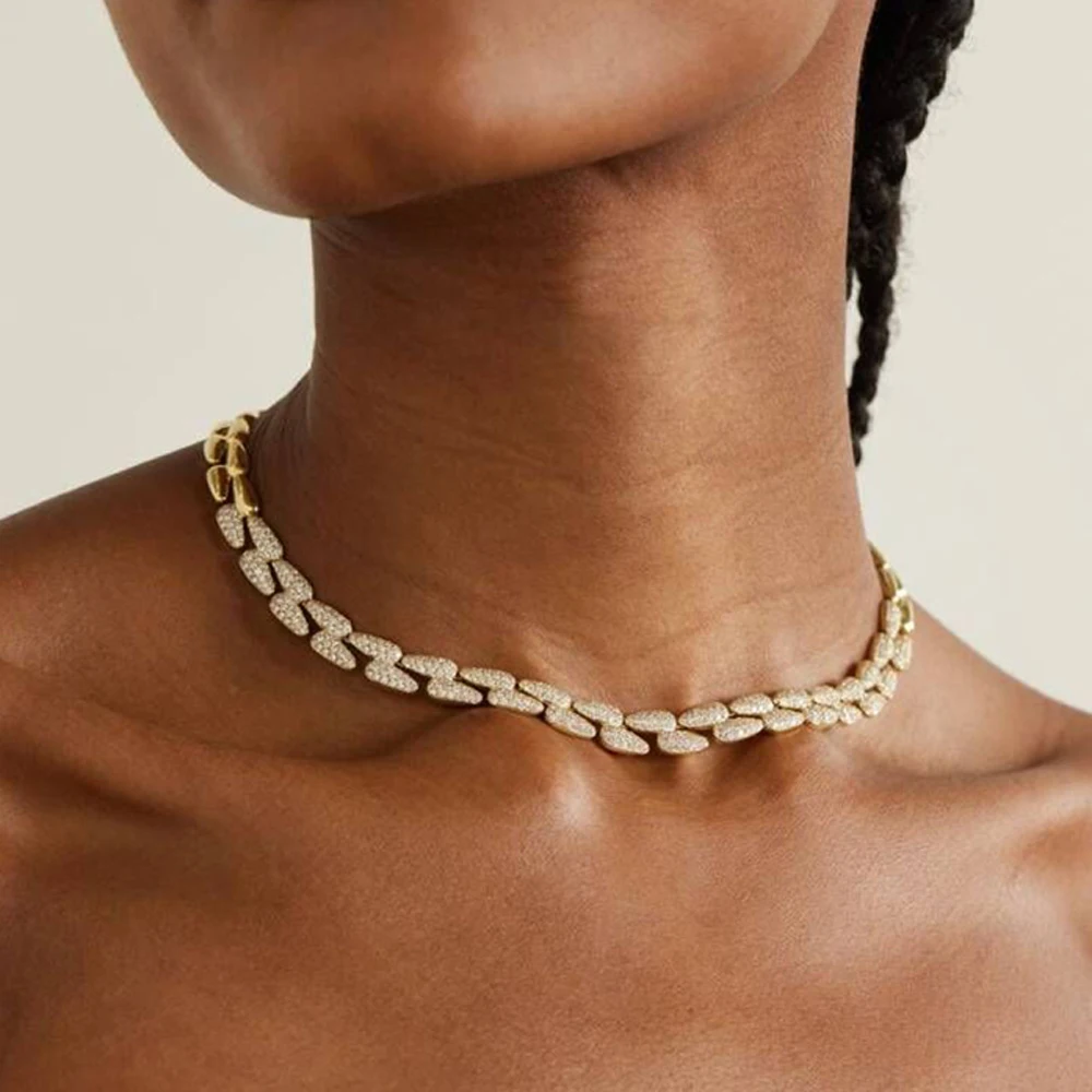 2025 New Arrivals Fashion Geometric Water Drop Shaped Necklace Paved Bling Cubic Zirconia Women Girl Party Wedding Jewelry