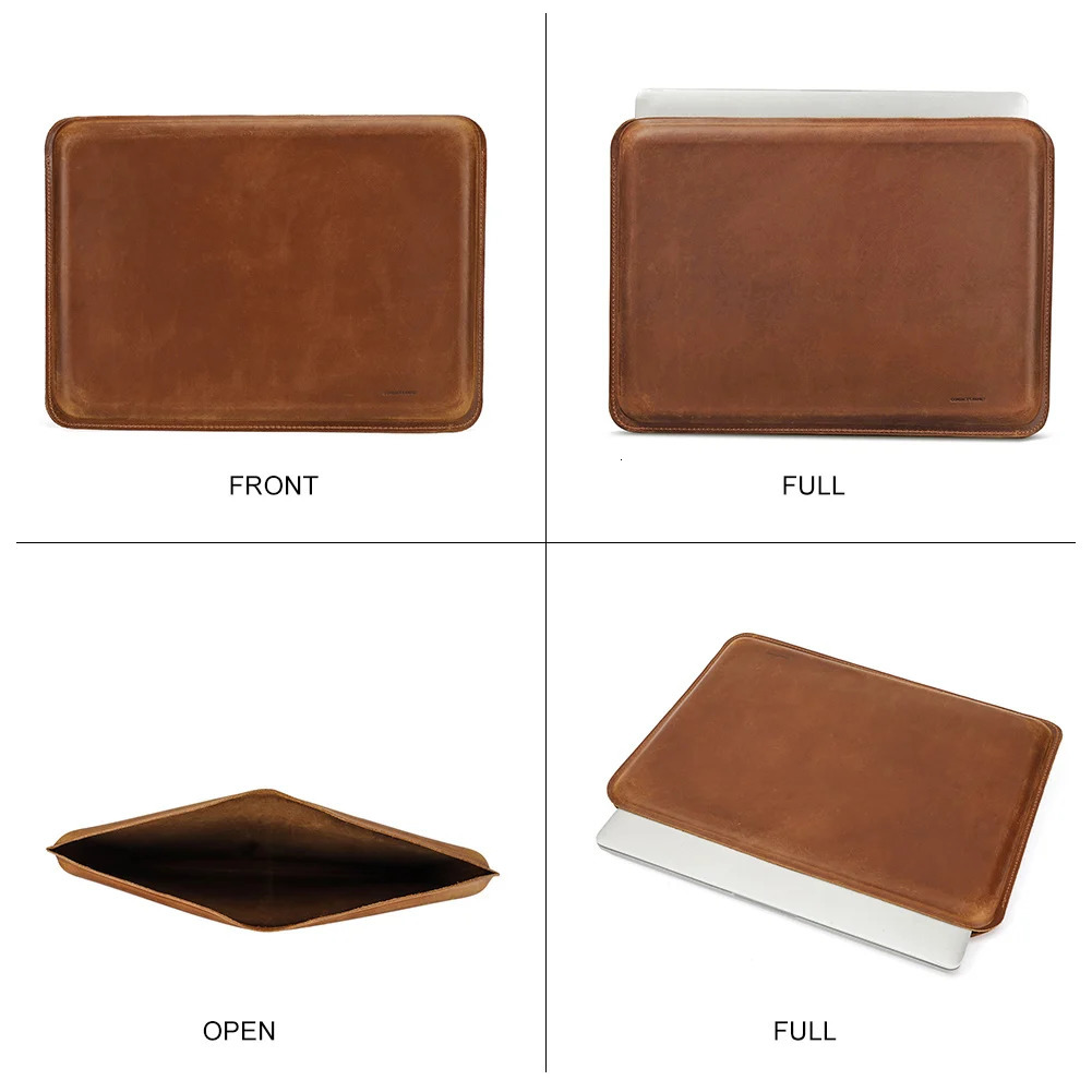 CONTACTS FAMILY Genuine Leather Laptop Sleeve Case For Pro Air 13 14 16 M4 M3 M2 Cover HP DELL XPS 13 Computer Bag Men 251027
