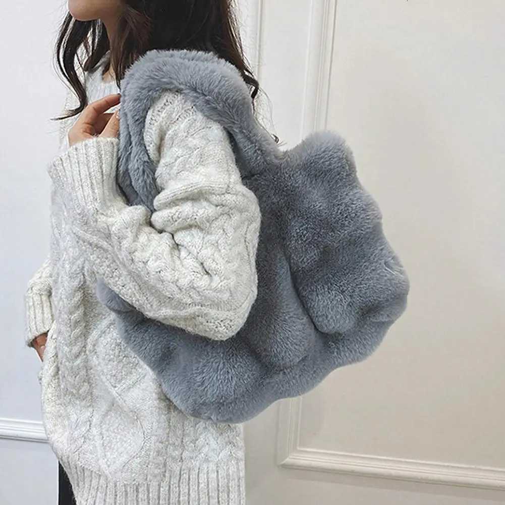 Fluffy s Winter Furry Purse for Women Y2K Faux Fur Bag Fuzzy Shoulder Handbag Y251027