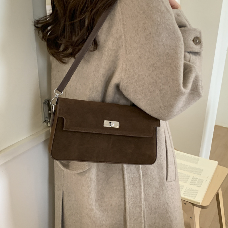Free shipping designer bag Frosted Baguette Underarm Bag for Women Autumn New High-End Small Square Bag Single Shoulder Crossbody Bag