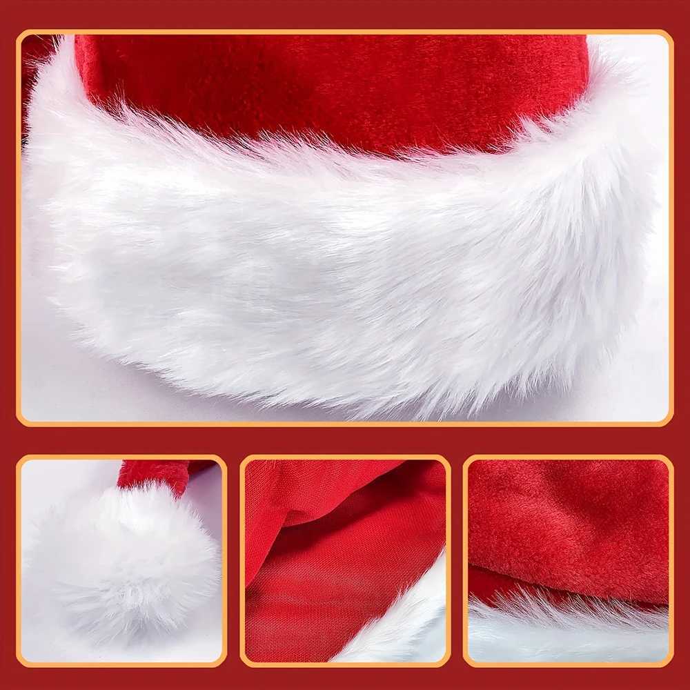 75cm Long Christmas Hat Plush Santa Claus Hat for Adults and Kids Xams New Year Gift Festive Party Supplies Christmas DecorationW251027