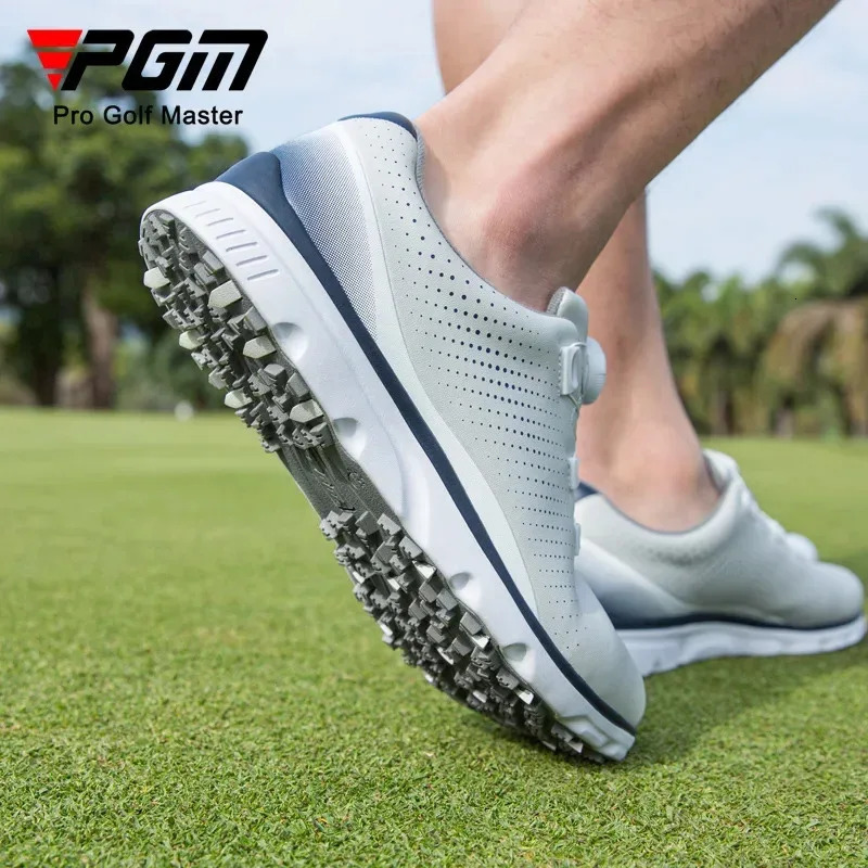 PGM Mens Golf Shoes Ultra Fiber Waterproof Knob Lace Anti Slip Casual Sports Sneakers XZ322 251023