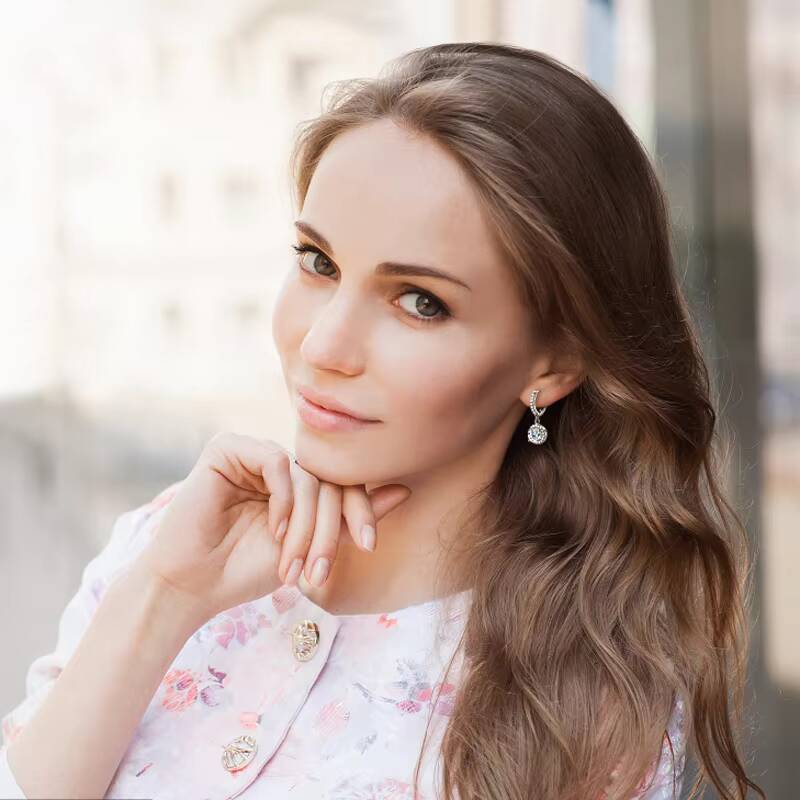 High Quality Wholesale 65mm 1CT Moissanite 925 Sterling Silver halo Temperament Hoop Earrings for Women