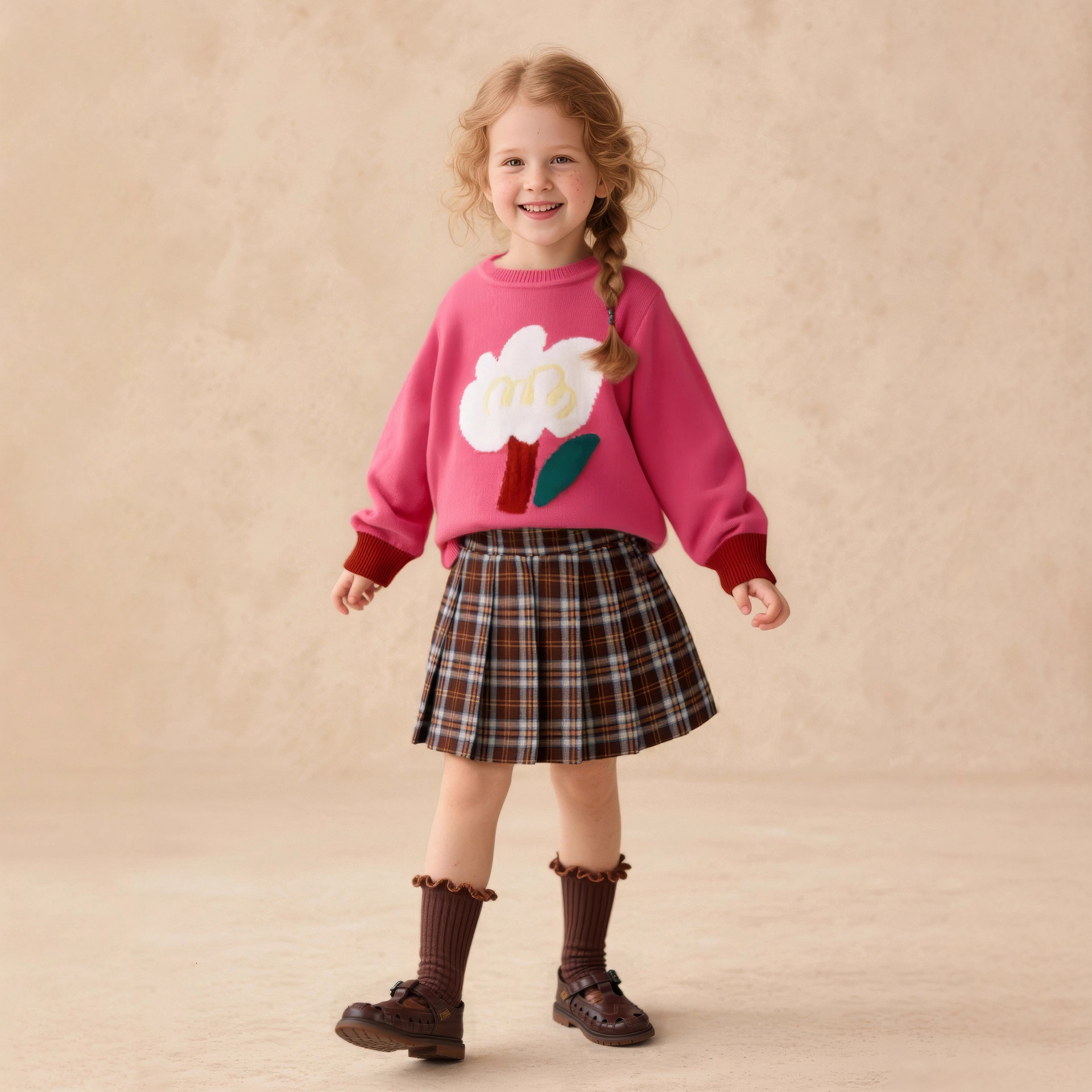New hot selling designer children's clothing, girls' sweaters, fashionable cartoon patterns, casual children's knitwear