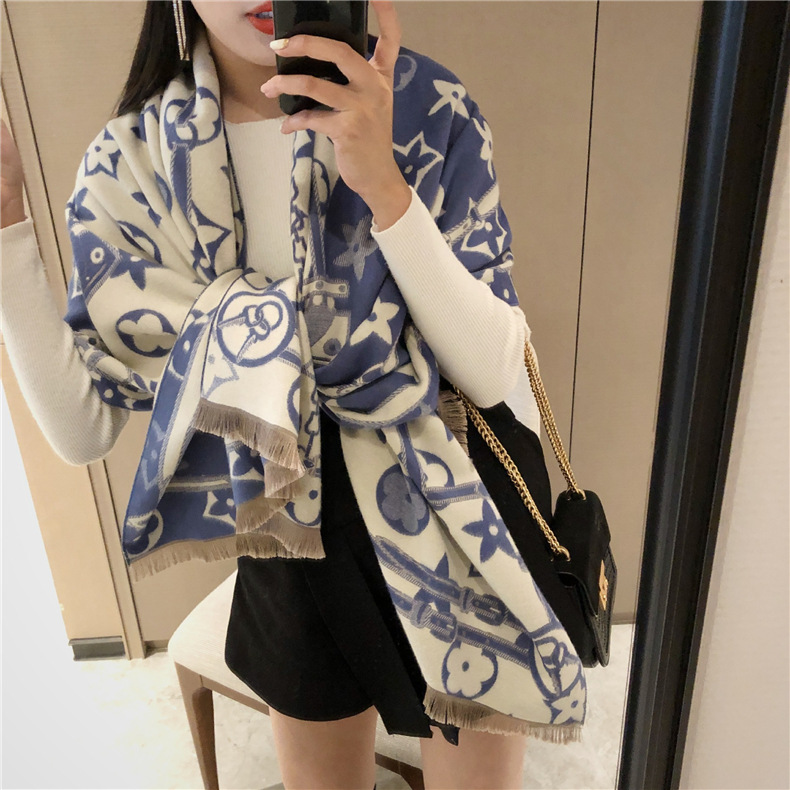 Free shipping Designer Scarves 2025 New Autumn Winter Fashion Double sided Scarf for Women Extended Thickened Warm Shawl