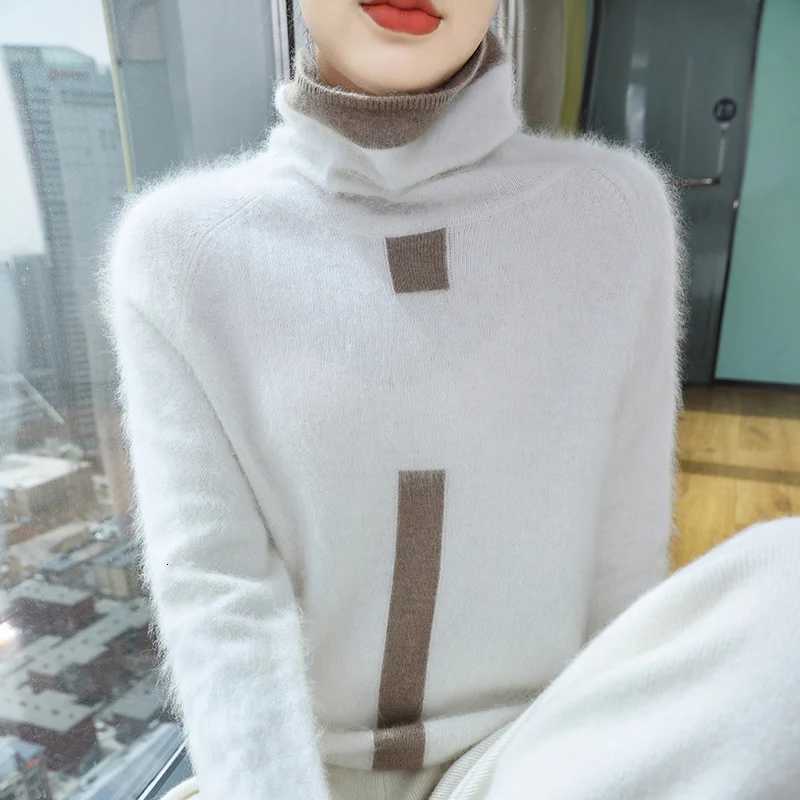 100 Mink Fur Knitted Sweater Womens New Top Pile Collar Cashmere Sweater Thickened Autumn And Winter Warm Jacket DBR058T251027