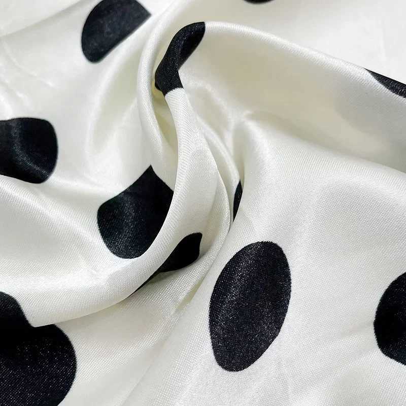 90cm Square Shawls Wraps Silk Scarves For Wen Bandana Large Hijab Scarf Fa Dot Print band Satin Neck Scarves 2022W251027