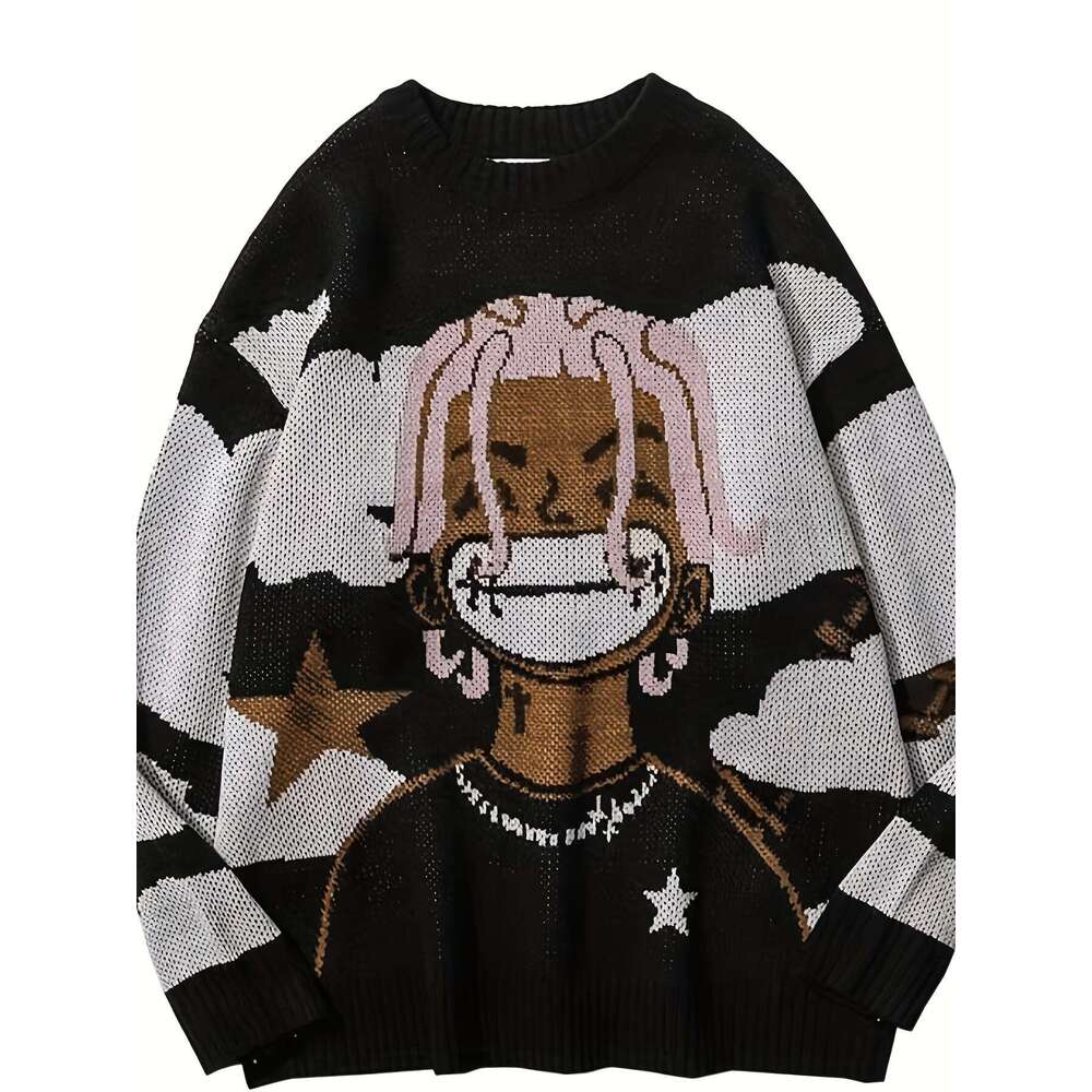 Punk Jumpers Women Long Black Khaki Autumn Winter Purple O-neck Spring Sweaters Jumpers Streetwear Y2k Tops Sweater Loose