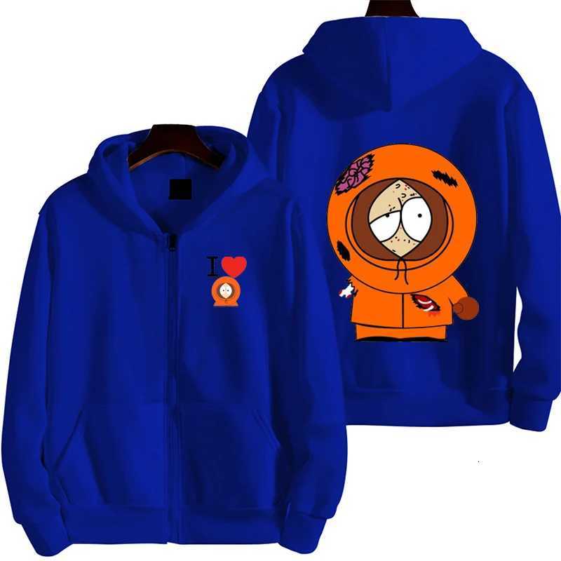 New Fashion South Park Cartoon Anime Mens Warm and Windproof Hoodie AutumnWinter Womens Zipper Sweatshirt Couples Coat W251027