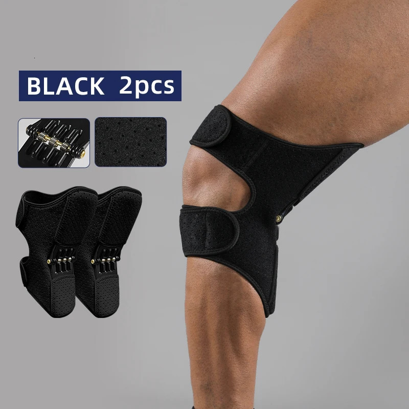1 Pair Adjustable Knee Brace with Spring Booster Men Women Rebound Stabilizer for Sports Training Squat Support 251023