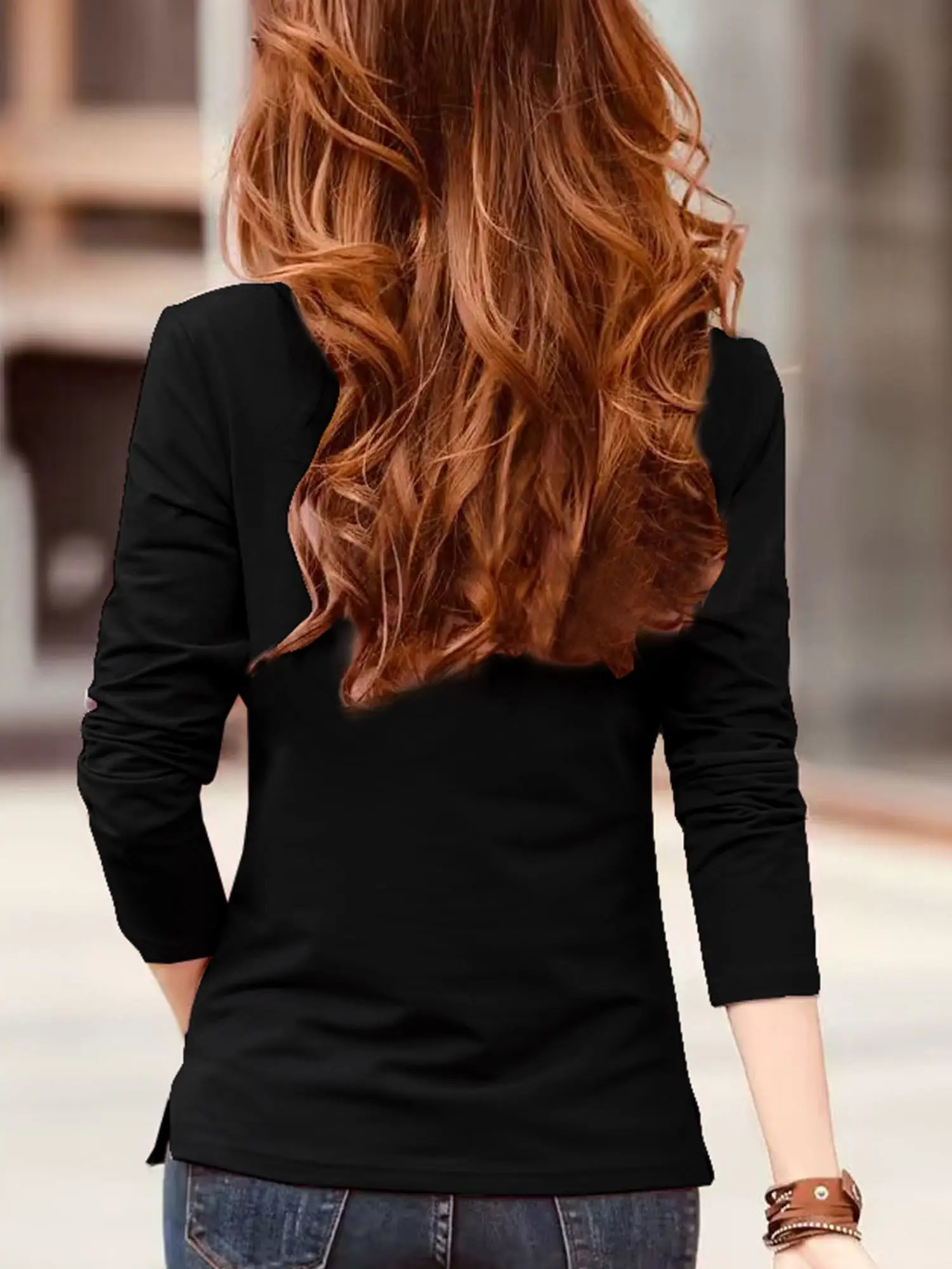 Womens solid color POLO shirt 251027