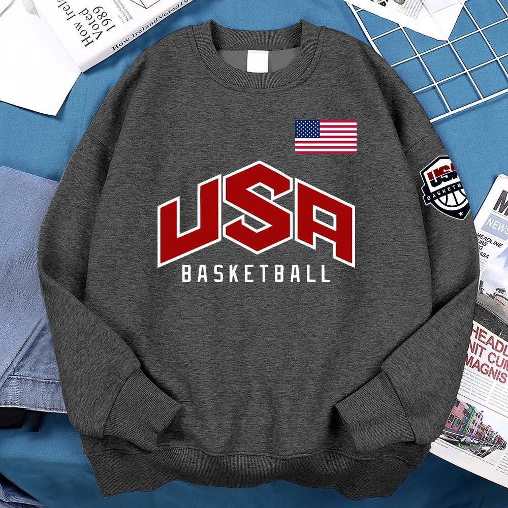 USA Basketballer Printed Street Casual Hoody Men Women Hip Hop Oversized Clothing Loose Warm Fleece Sweatshirts Couple Hoodies W251027