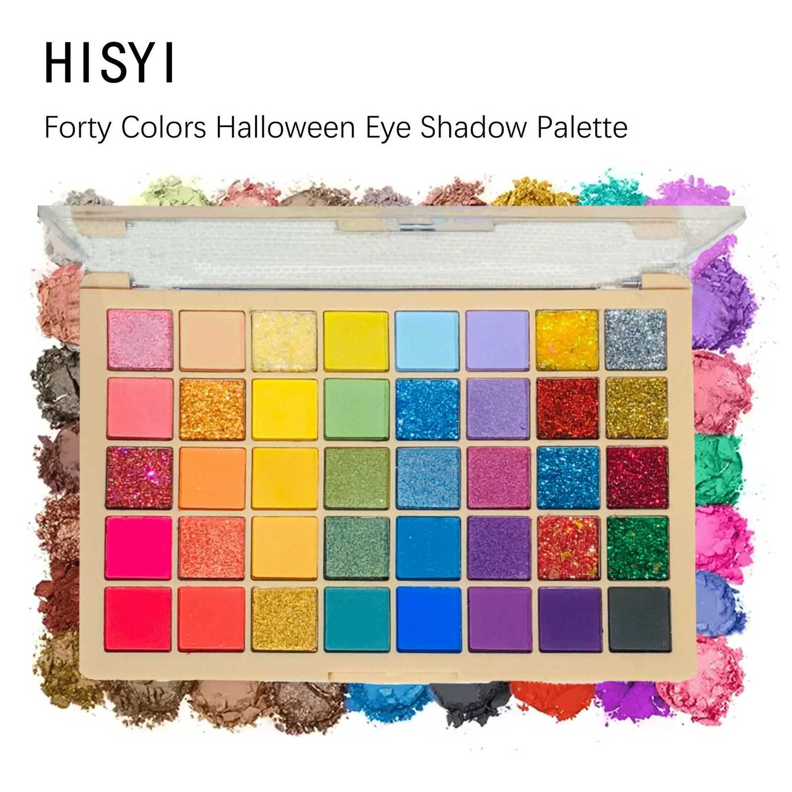 Halloween 40color eyeshadow palette Makeup color harmony rainbow tones glitter powder texture pearl makeup shinyXJ251027