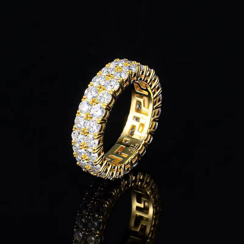 Luster Best Selling Double Row Moissanite Ring Moissanite Engagement Good Quality Moissanite Antique Rings for Women