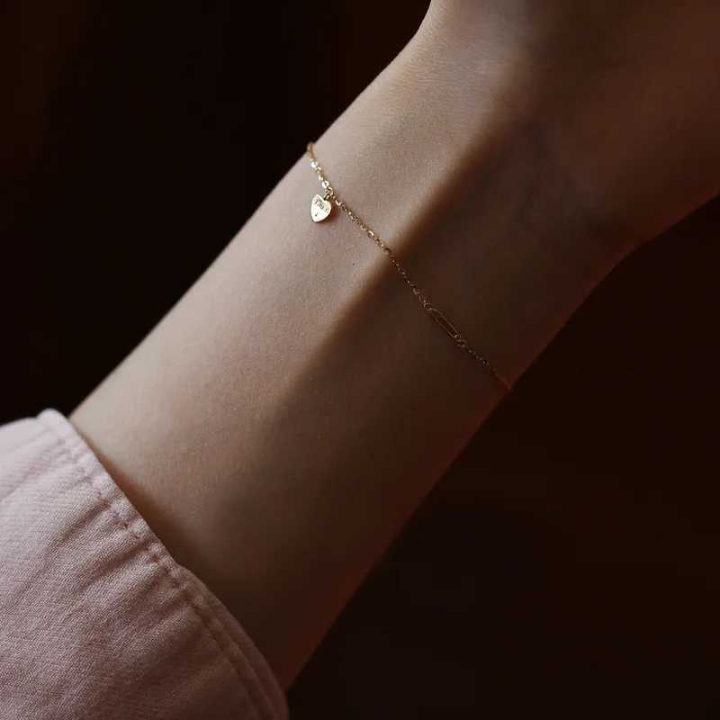 SOFTPIG Real 925 Sterling Silver 14K Gold Plated Charm Bracet For Fashion Wen Wedding Minimalist ic Fine JewelryW251027