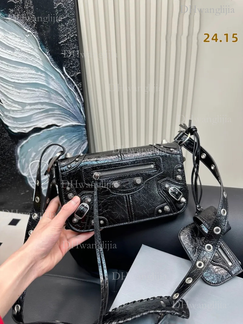 DHGM Designer Motorcycle Bag Classic Tote Crossbody hobo riveted bag in a variety of model sizes04