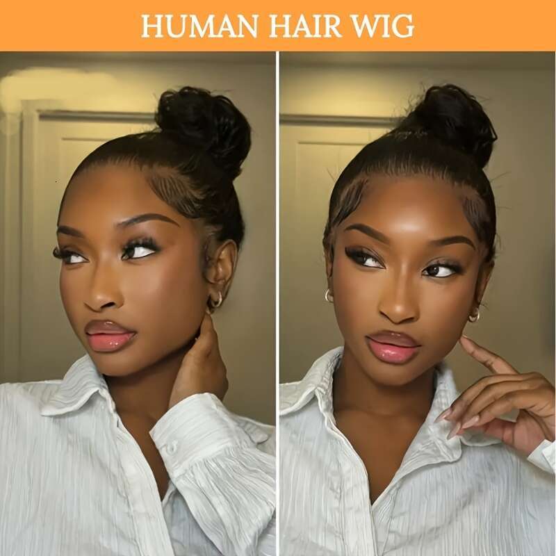 360 Full Lace Front Straight Pre Plucked With Baby 180% Density Human Hair Wigs For Woman Natural Color Can Make Ponytail And Bun