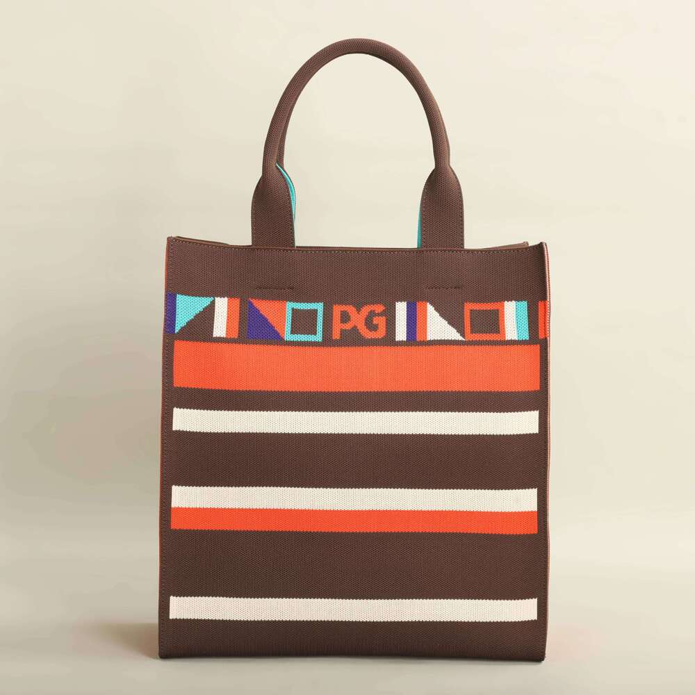 PG PATSY GARIS Unique Style Design Shopping Colorful Striped Handbag Fashion Shoulder Bag