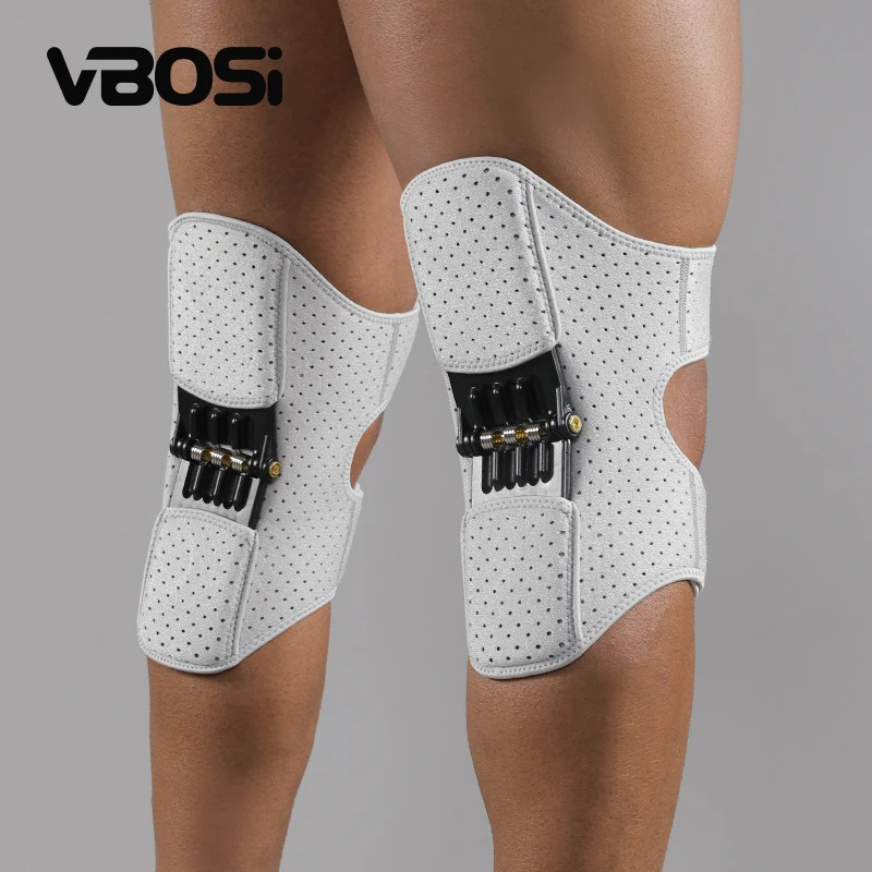 1 Pair Adjustable Knee Brace with Spring Booster Men Women Rebound Stabilizer for Sports Training Squat Support 251023