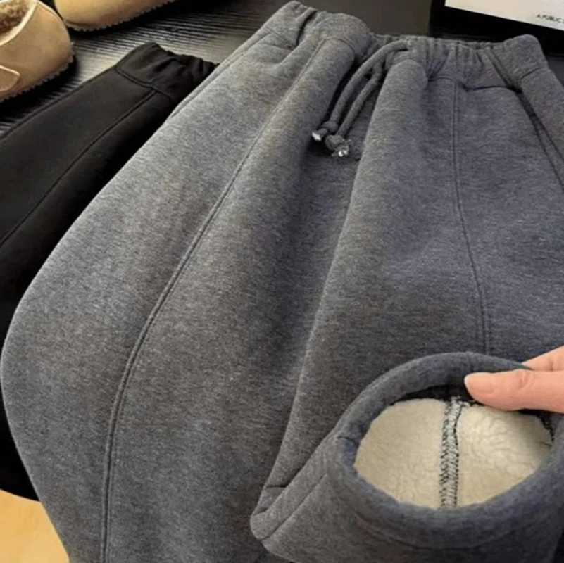 Winter Warm Children Clothes Thickened FleeceLined Pants 27Y Boys Girls Loose Casual Pants Fashionable Solid Color TrousersT251027