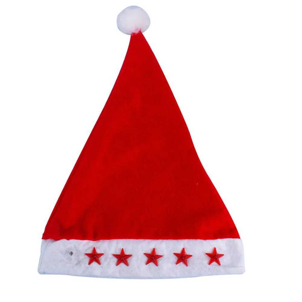 Classic Popular Christmas Luminous Hat Casual Glowing Star Pattern Santa Claus Hat Family Festival Party Atmosphere DecorationW251027
