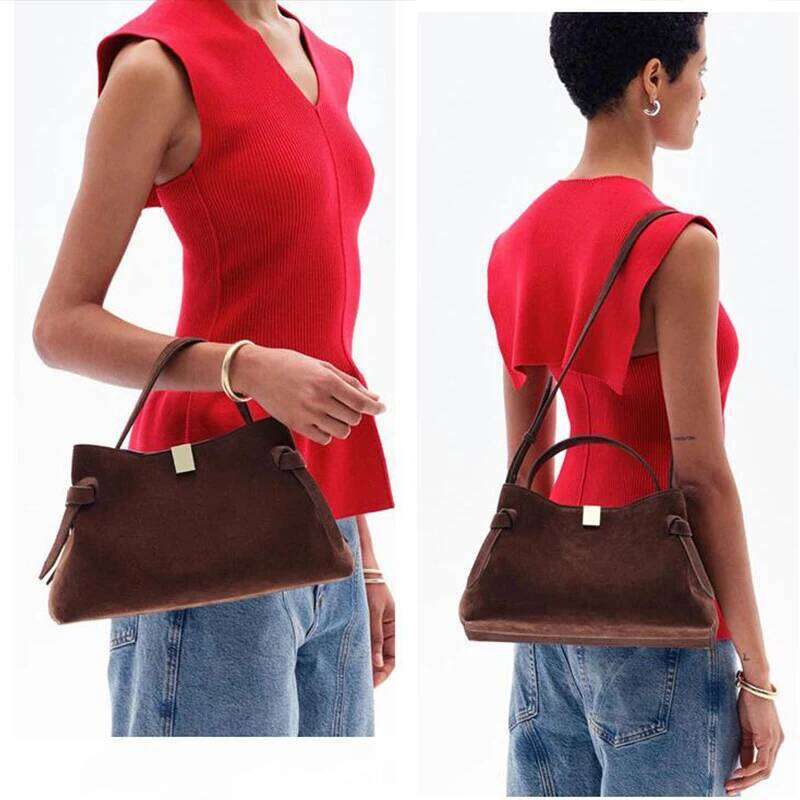Shoulder Brand Frosted Suede Women's Handbag Fashionable High-End Large-Capacity Commuter Crossbody Tote Bag