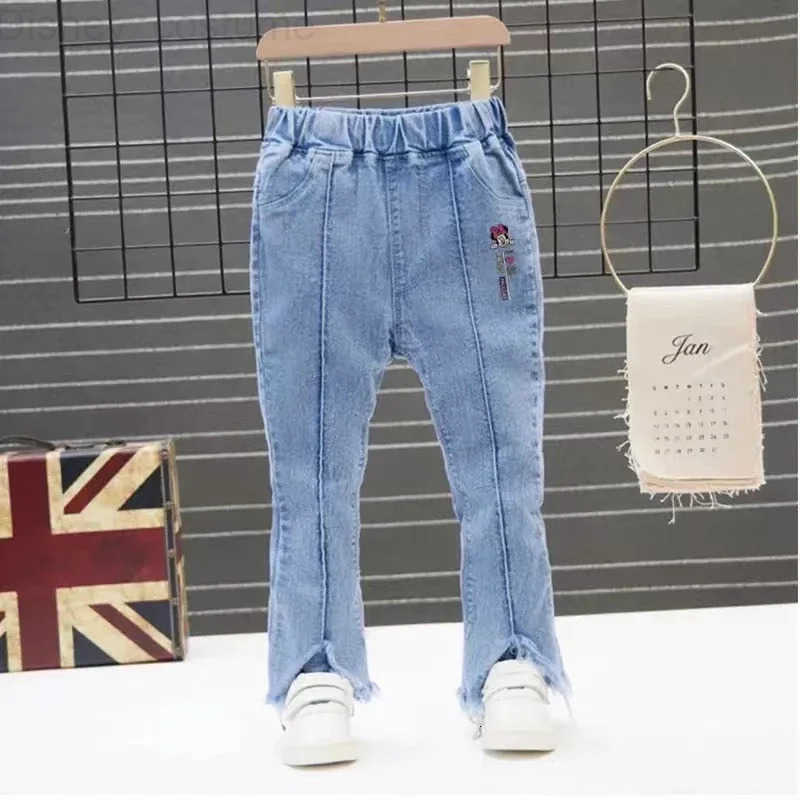 Disney Baby Boys Girls Pants Cartoon Mickey Minnie Mouse Spiderman Print Jeans Spring Autumn Childrens Skinny Pant Kid Long Trousers H251027