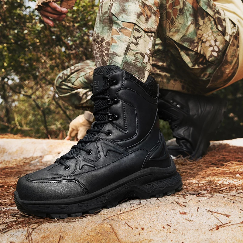 Mens hiking boots outdoor combat walking tactical casual boots versatile fashion boots 251021