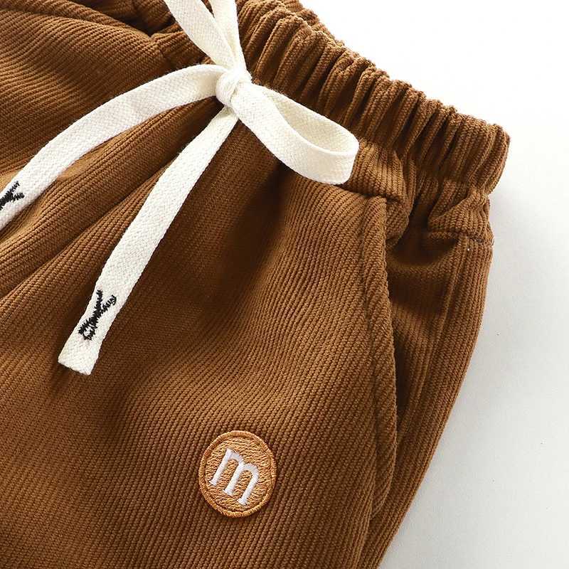 Kids Winter Fleece Thickened Pants Warm Trousers for Boys Girls 17 Years Letter Patch Cuffed SweatpantsT251027