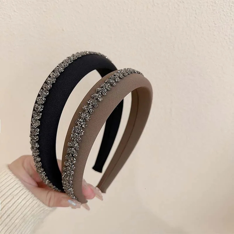 Rhinestone Chain Headband for Women Hair Accessories Fashion Thick Hairband Solid Ladies Outdoot Hair Ornament Head Band 251023