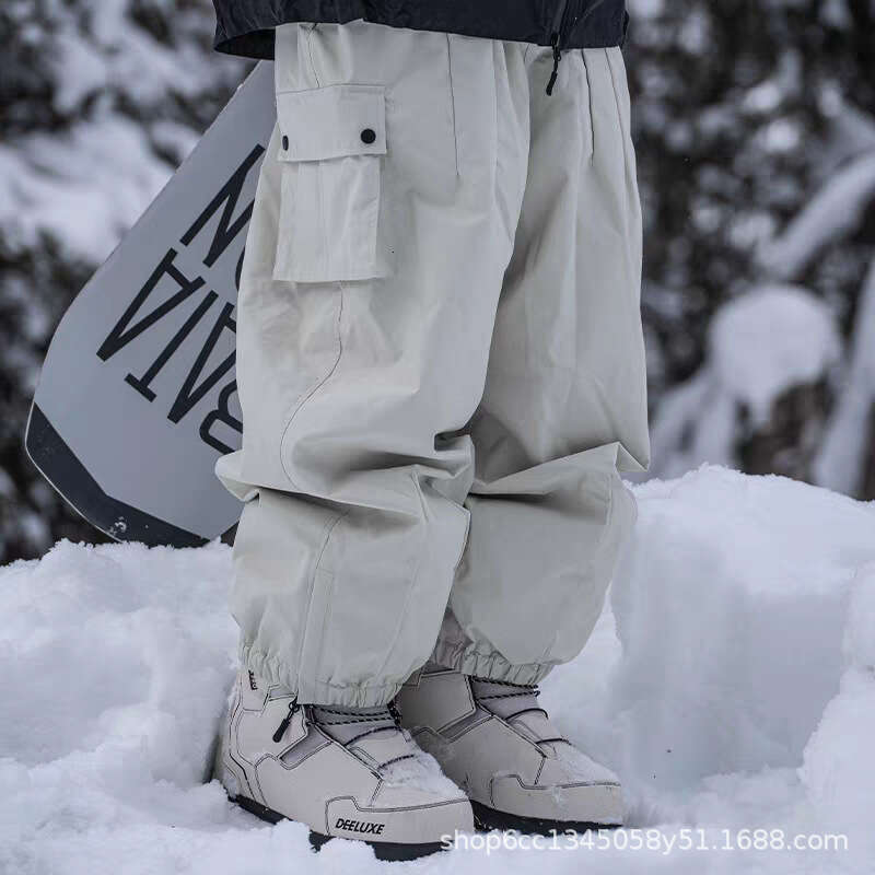 Ultra Loose Windproof Waterproof Snowboarding Hip-Hop Ski Suit Fleece-Lined Men And Women Pants Outdoor Warm Winter