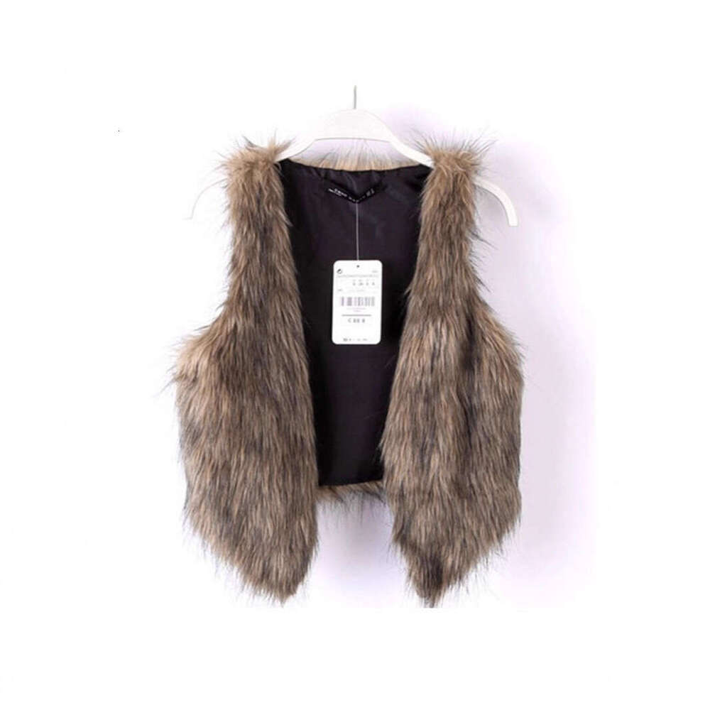 Color Vest Fox Faux Gradient Short Fur Women's Fashion