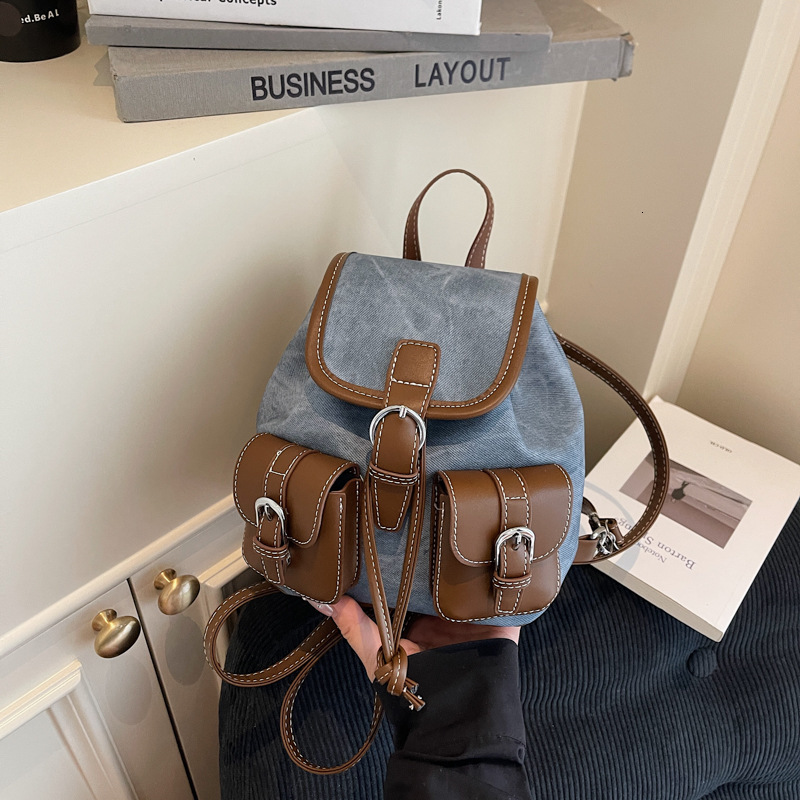 Free shipping designer bag New Autumn Winter Casual Color-Block Large Capacity Backpack for Women Niche Commuter Versatile Backpack