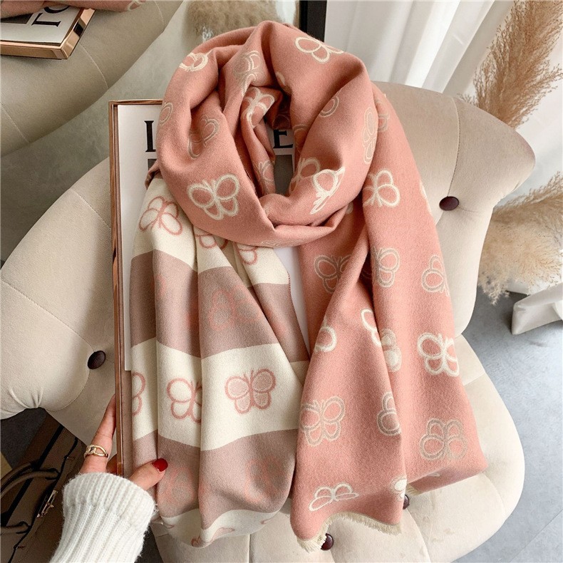 Free shipping Designer Scarves Autumn Winter New Double sided Scarf for Women Thickened Warm Fashionable Shawl Neck