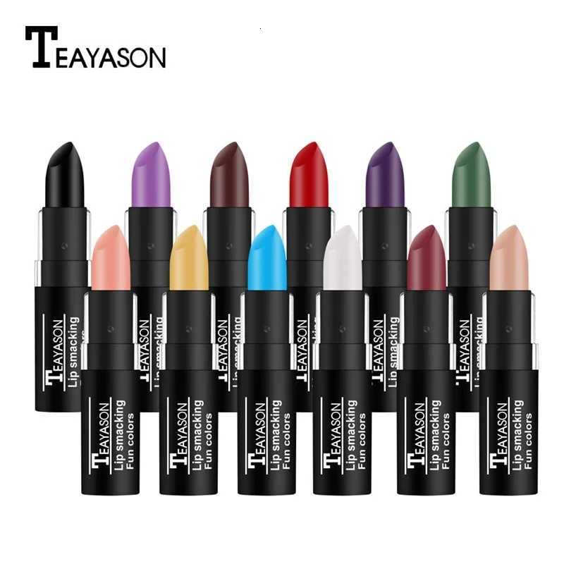 Hot Sale Waterproof Velvet Matte Black White Lipstick Lasting Pigment Green Purple Lipstick Christmas Halloween Party Lip Makeup W251027