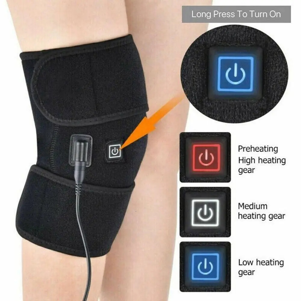 Useful Electric Heated Knee Pads Warm Therapy Pain Relief Arthritis Brace Compress Shin Guard Leg Wrap Belt Men Women 251023