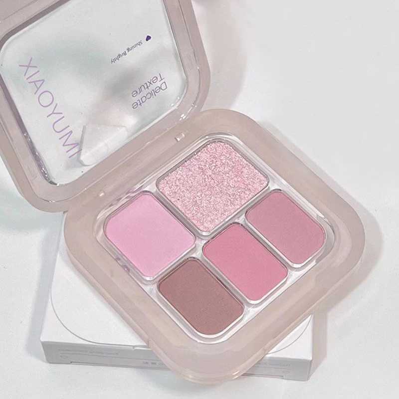 Mini 5 Color Glitter Pink Eye Shadow Palette Silver Black Smoked Shimmer Matte Eyeshadow Palette Waterproof Easy Coloring MakeupXJ251027