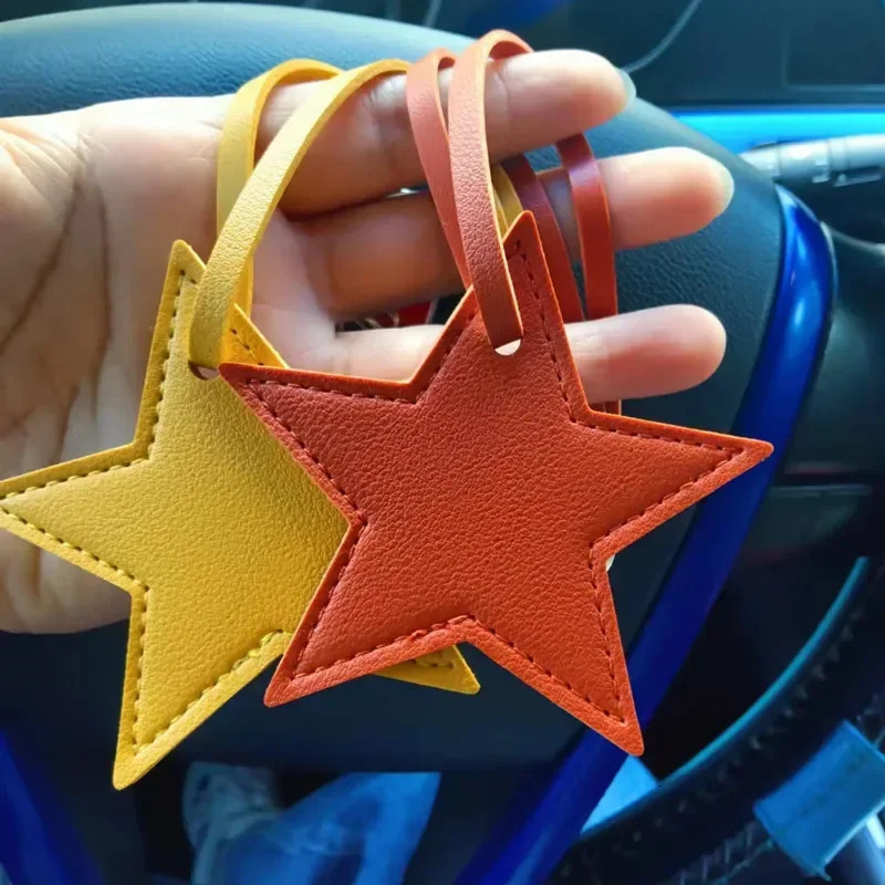 Star PU Leather Tassels Keychain Charms Tassels Fivepointed Star Tassels for Jewelry Making Key Chain DIY Craft Accessories 251021