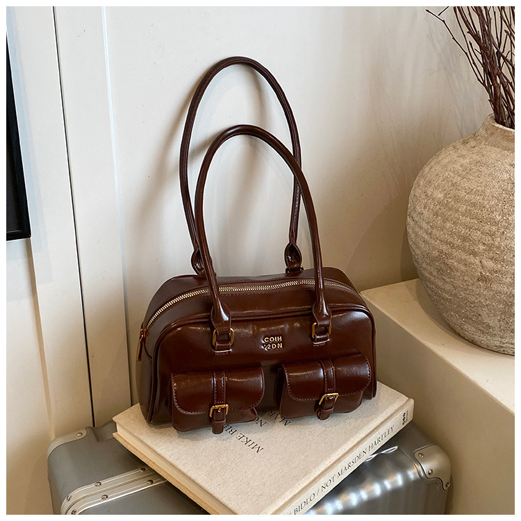 Free shipping designer bag New Boston Pillow Bag Autumn Melard Niche Underarm Bag Women Bowling Underarm Bag