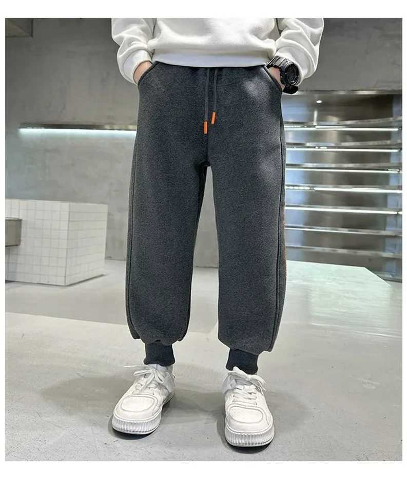 Boys Lambswool Thick Pants Teenager Padded Plush Velvet Sports Trousers Kids Warm Snow Clothing Children Winter Cotton PantsT251027