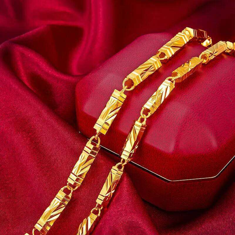 Hip Hop Style Gold Plated Color 6mm-8mm Hexagonal Men's Fashion Necklace Jewelry Party Birthday Gift