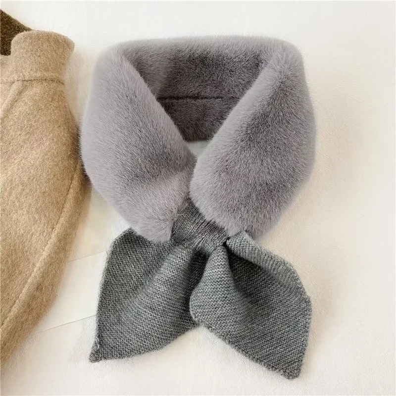 Korean Winter Children Scarf Cute ColdProof Kids Neckerchief Solid Color Warm Plush Baby Boys Girls Knitted Bib Scarves 251027