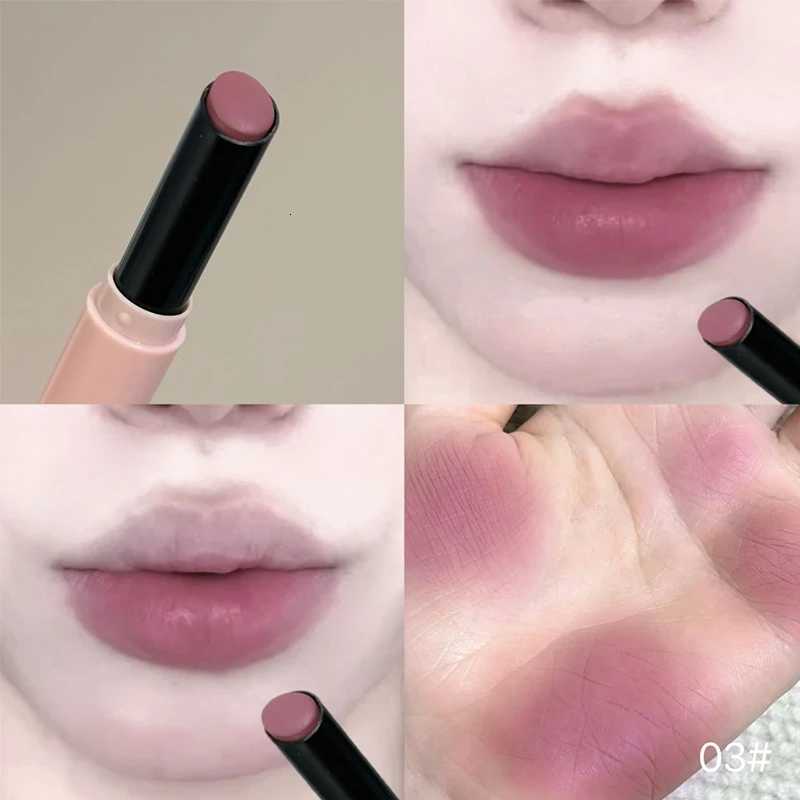 Smoky Grey Violet Lipstick Matte Velvet Finish Smooth Application Lip Mousse Waterproof Mirror Glossy Lip Tint Not Fading Makeup W251027