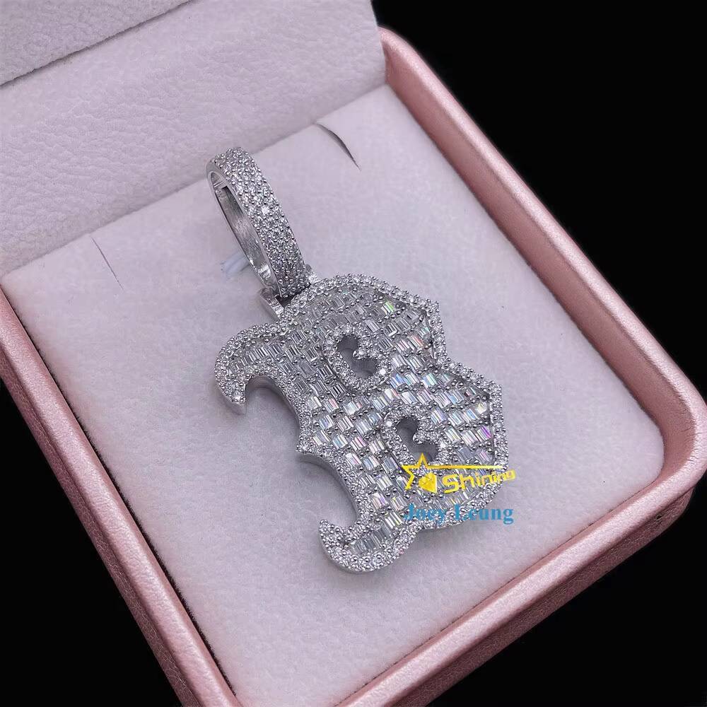 GRA Certificate 925 Sterling Silver VVS Diamond Mossinate Iced Out Jewelry Initial Letter Custom Moissanite Pendant Hip Hop