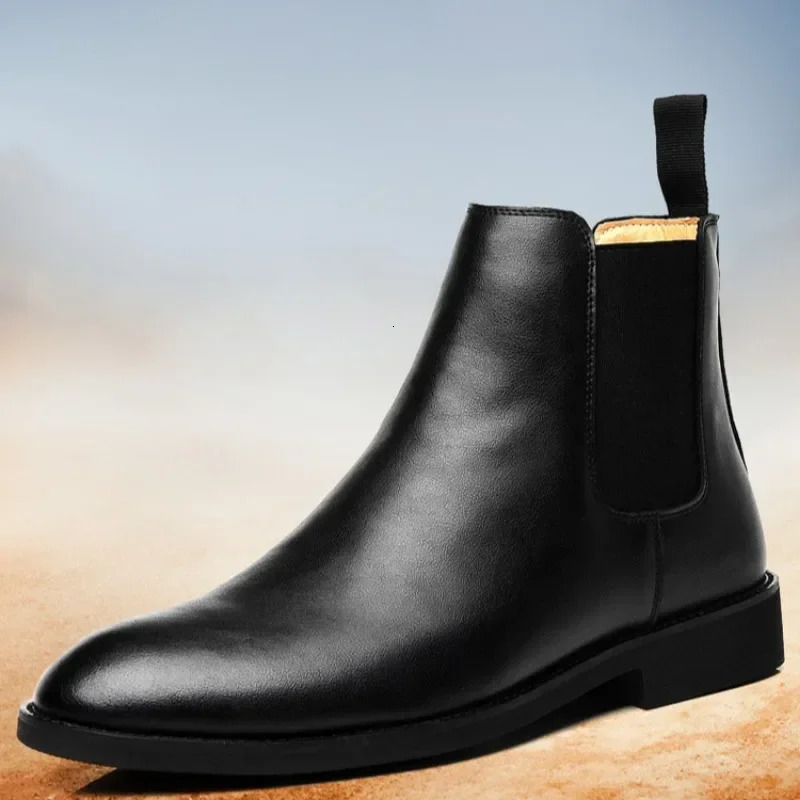 Mens Chelsea Boots High Quality Suede Genuine Leather Boot British Style Ankle Boots for Men Business Dress Boots Botas Hombre 251023
