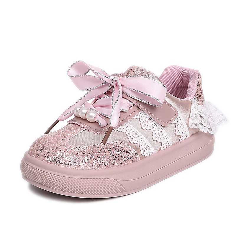 Children Casual Shoes Toddler Baby Girls Bow Sequin Sneakers Glitter Soft Sole Nonslip Sports Shoes Fashion Solid Board Shoes S251027