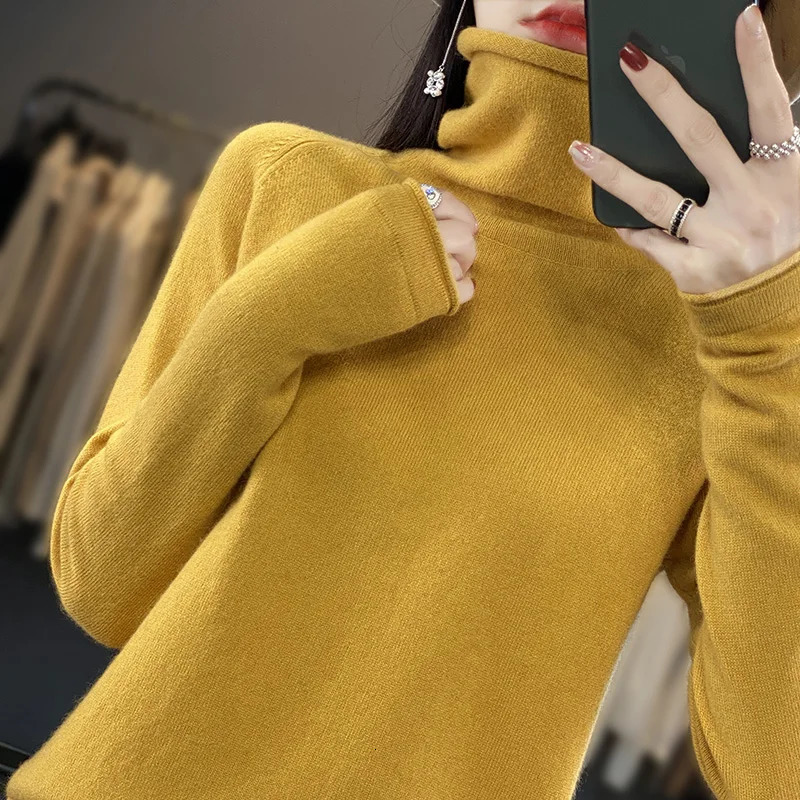 Autumn And Winter Knitted Pullover HighNeck Sweater A Fashionable And Comfortable LongSleeved Womens TopRY266 251027