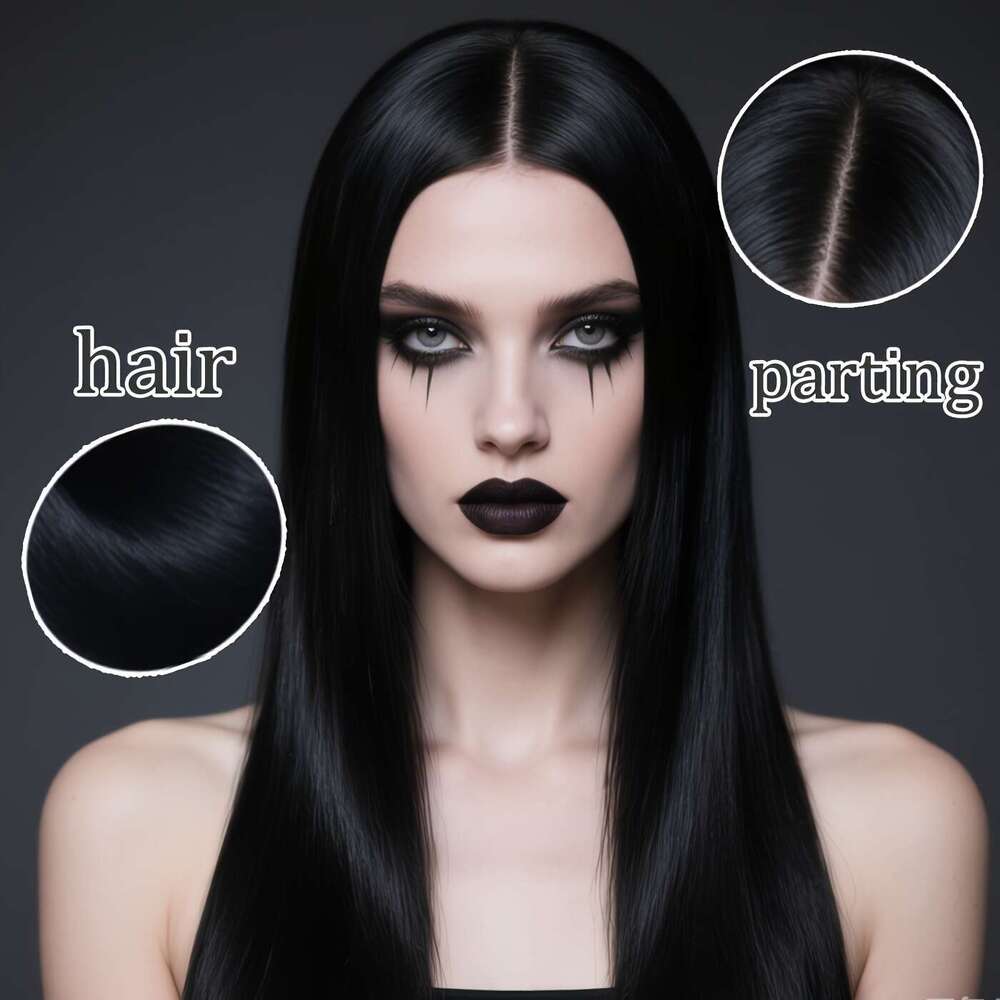 Women's Extra 31.5Inch Synthetic Heat-Resistant Vampire Gothic Party Hair, Natural Look Long Straight Wig For Halloween, Cosplay, Everyday - Easy