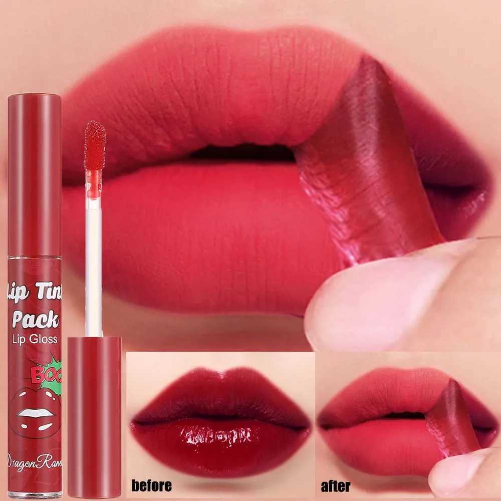Peel Off Rose Red Lip gloss Lip Outline Contour Tattoo Lip Stain Waterproof Transfer Resistant Tear Off Peel Off Lipstick Makeup W251027